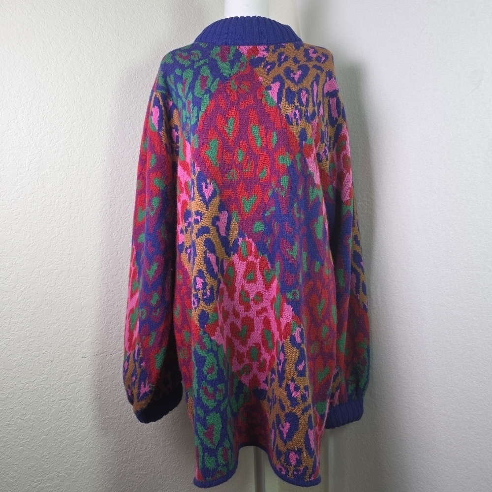 Farm Rio Mixed Leopard Pop Sweaterdress Multi Size L NWT - Picture 2 of 15